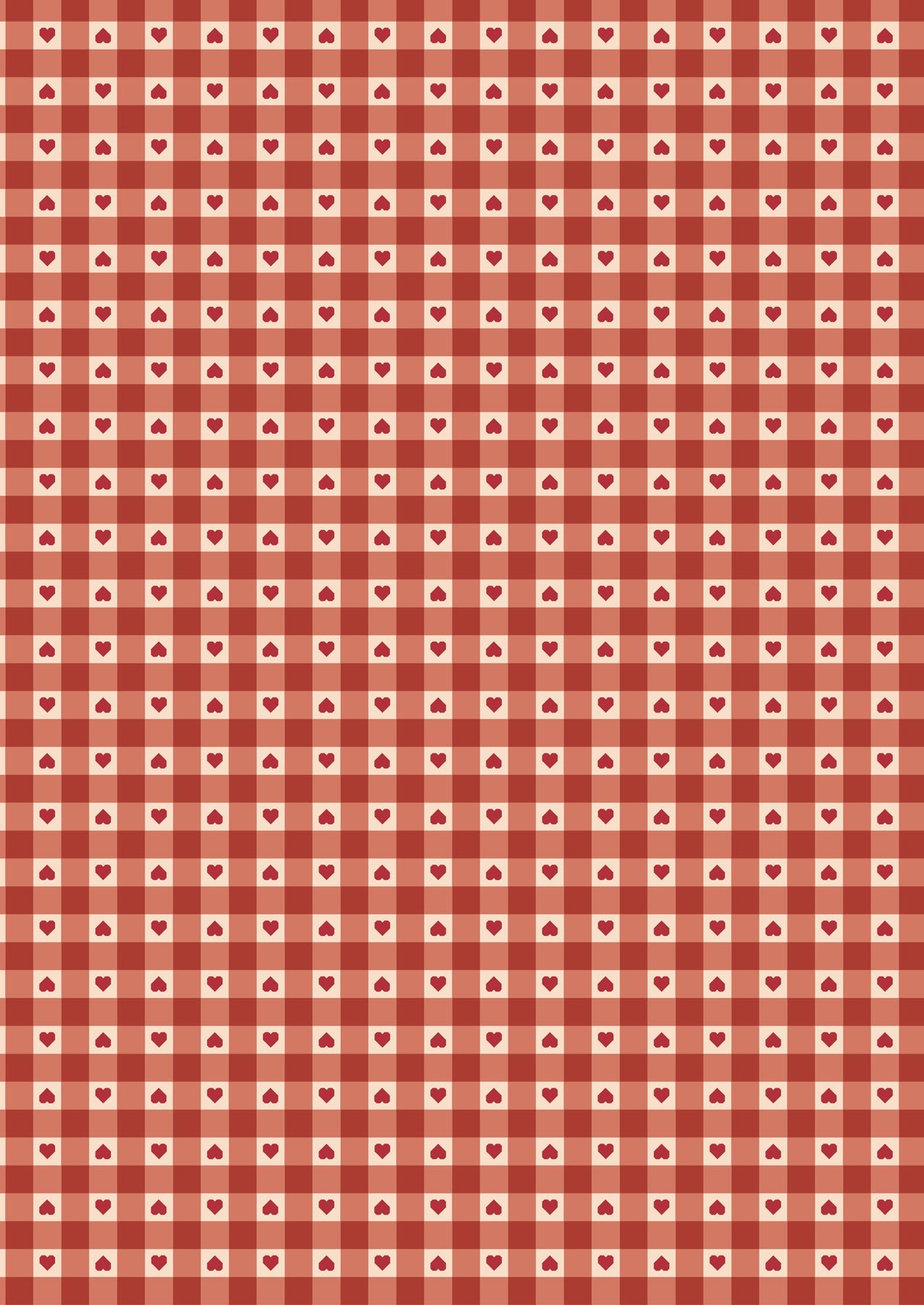 Lewis & Irene Fabric - Heart Gingham Red