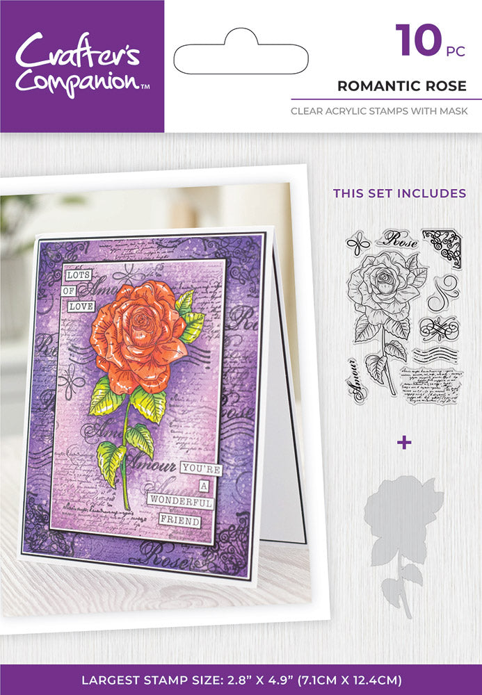 Crafter's Companion Floral Collage Stamp – Romantic Rose