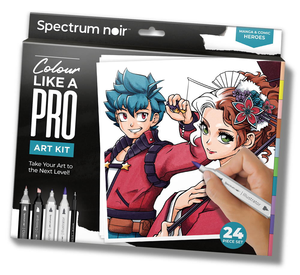 Spectrum Noir 24ct Manga & Comic Heroes Pro Colour Markers