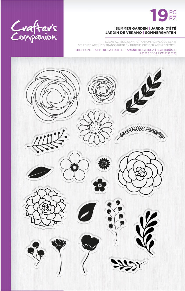 Crafter's Companion Clear Stamps - Summer Garden