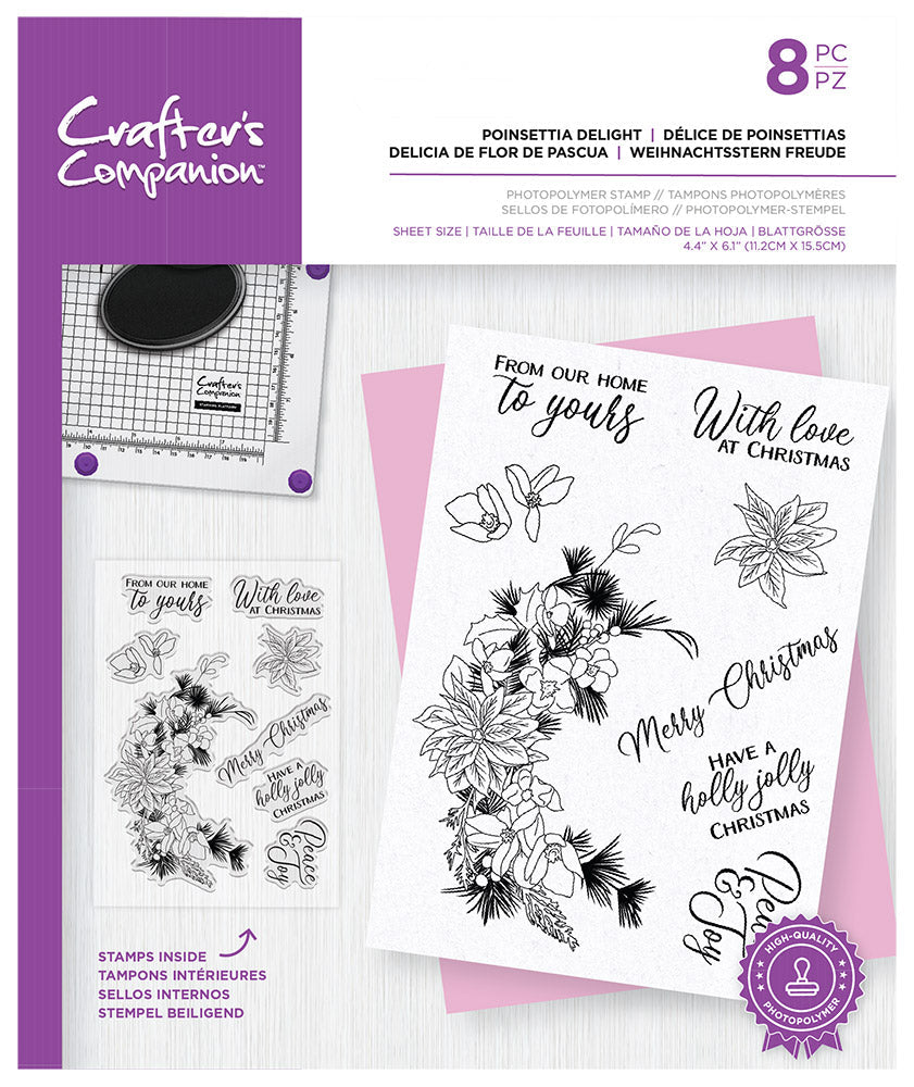 Crafters Companion - Outline Floral Photopolymer Stamp - Proud Poppy