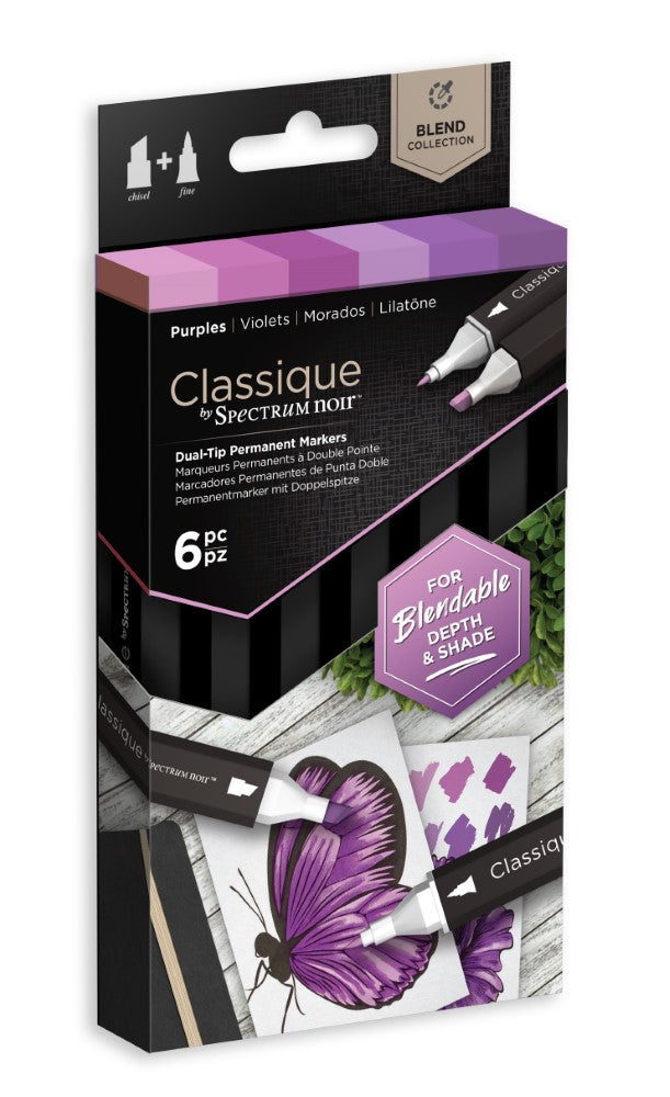 Spectrum Noir Classique Alcohol Markers 6-pkg-purples