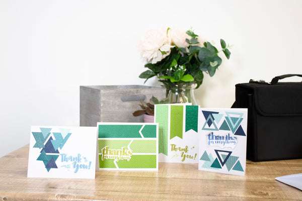 Thank you cards using the Diamond Press with Dawn Macfie