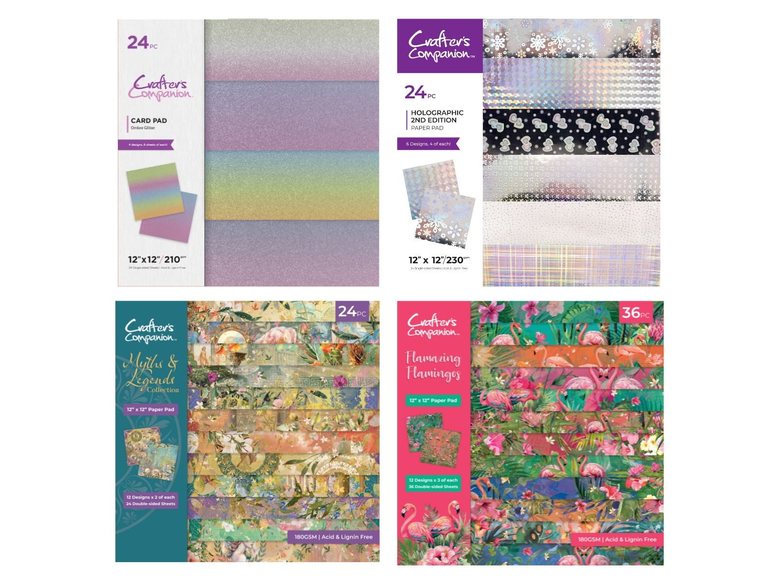 Crafter's Companion 12x12 Paper Pad 4pc Collection