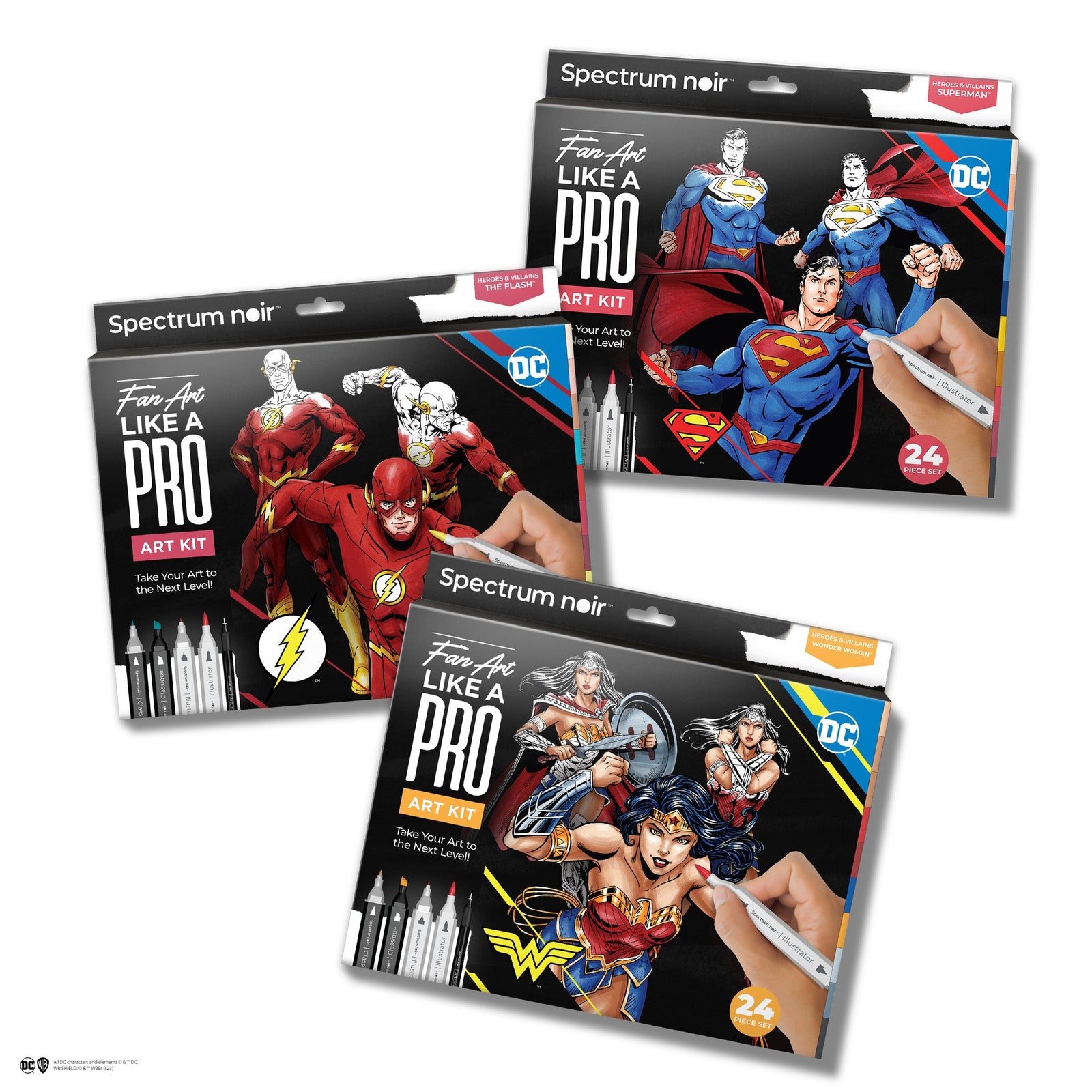 Just some of the amazing Pro Art Kits in the DC Heroes & Villains range by Spectrum Noir