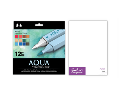 Crafter's Companion Multi-Purpose Card with FREE Spectrum Noir Aqua 12pc Pens