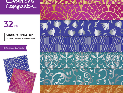 Crafter's Companion - Luxury Mirror Card Pad 12" x 12" - Vibrant Metallics