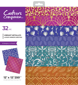 Crafter's Companion - Luxury Mirror Card Pad 12" x 12" - Vibrant Metallics