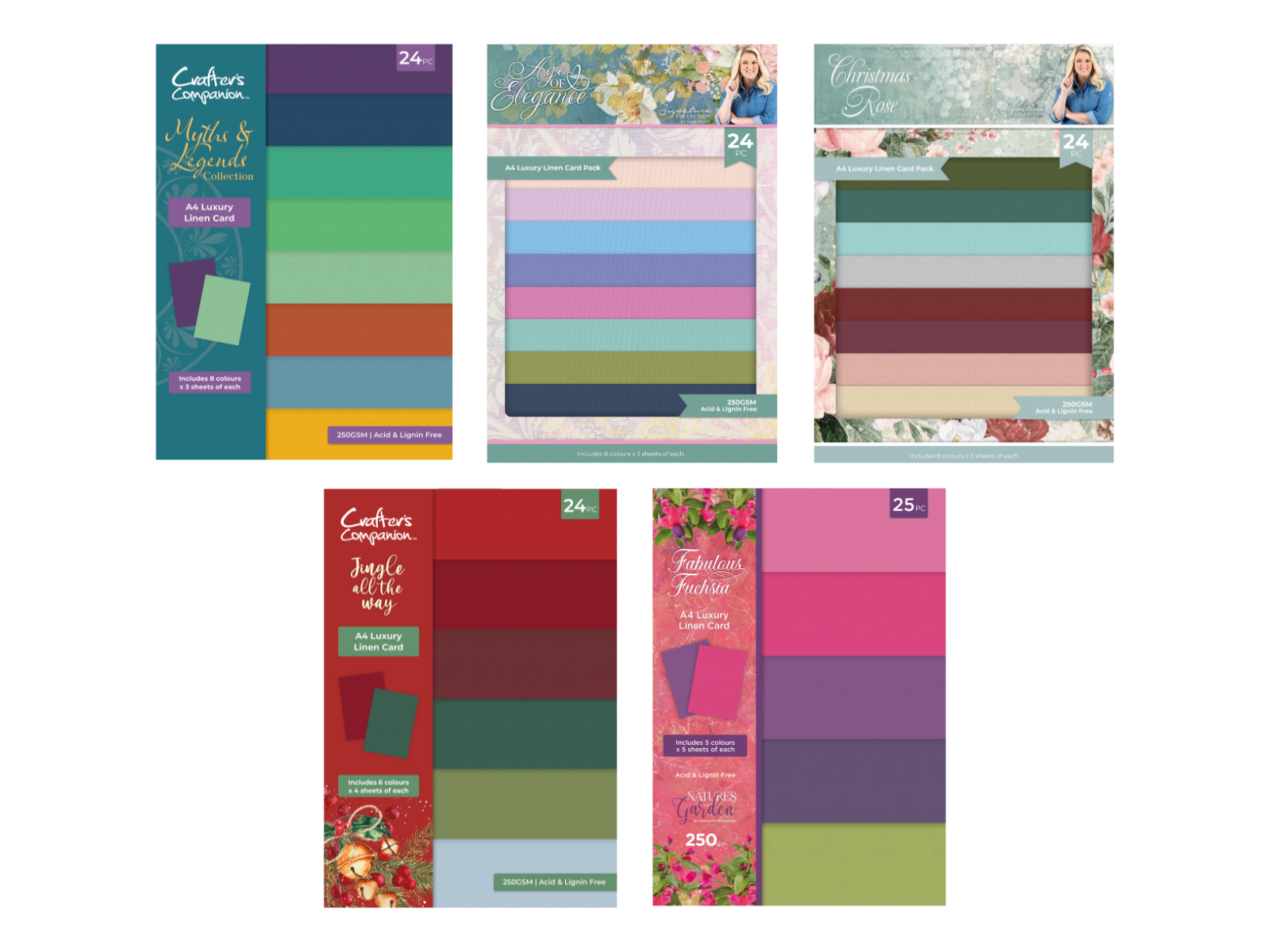 Crafter's Companion 4pc Linen Card Selection