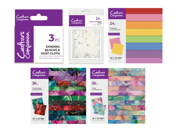 Crafter's Companion Handmade Paper, Accessories & Marble Paper Pads Collection