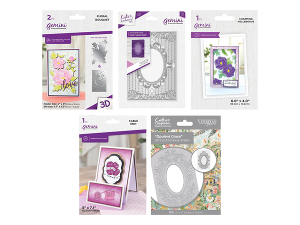 Crafter's Companion Embossing Folder 5pc Selection