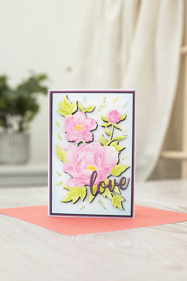 6/Pcs Peony Flower Metal Die Cuts for Card Making Spring Flower