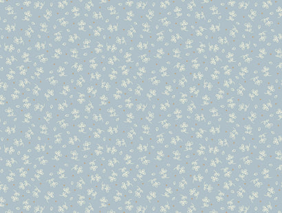 Lewis & Irene Fabric - Small Flowers on Blue