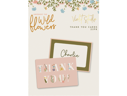 Thankyou Cards - Amongst The Wildflowers - 25pk - Violet Studios