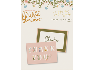 Thankyou Cards - Amongst The Wildflowers - 25pk - Violet Studios