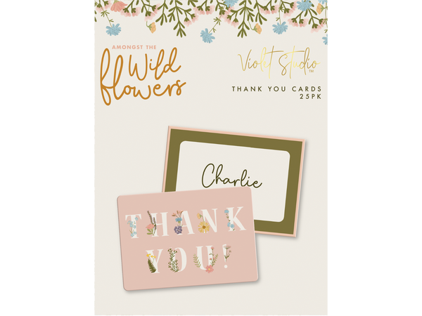 Thankyou Cards - Amongst The Wildflowers - 25pk - Violet Studios