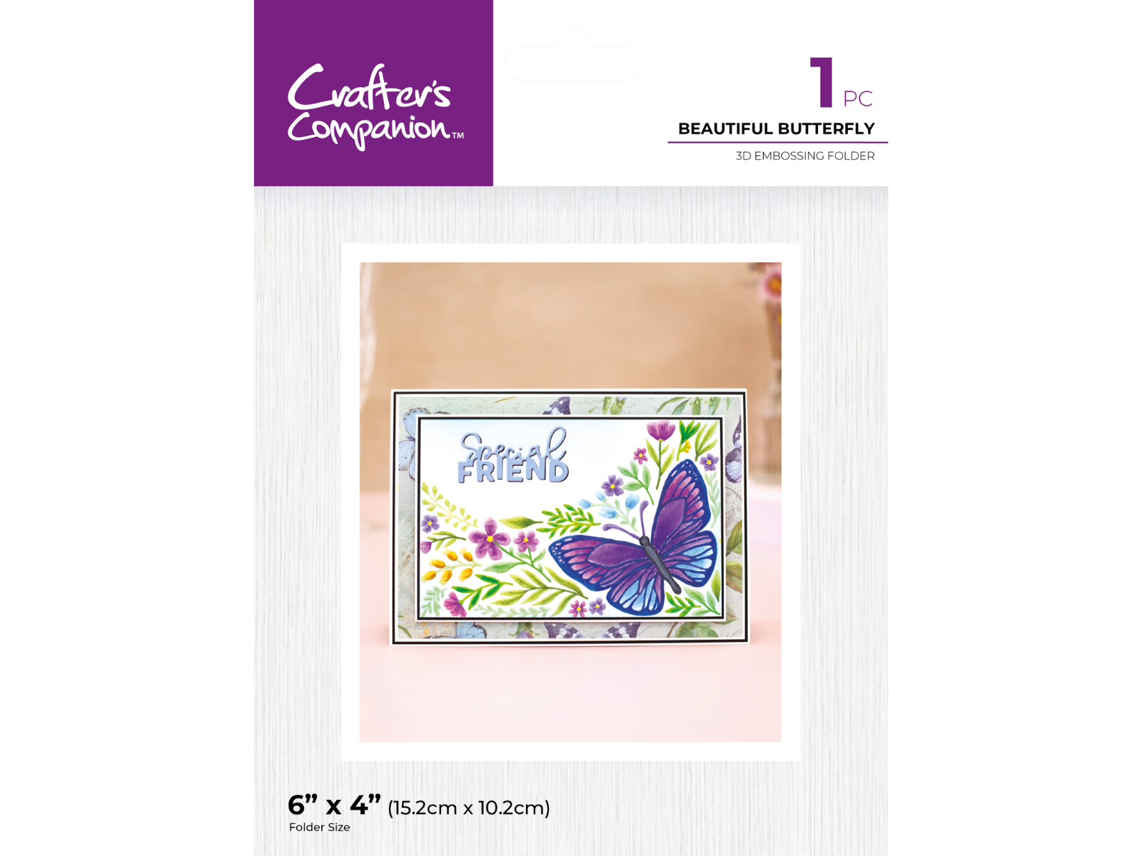 Crafter's Companion 6"x4" 3D Embossing Folder - Beautiful Butterfly