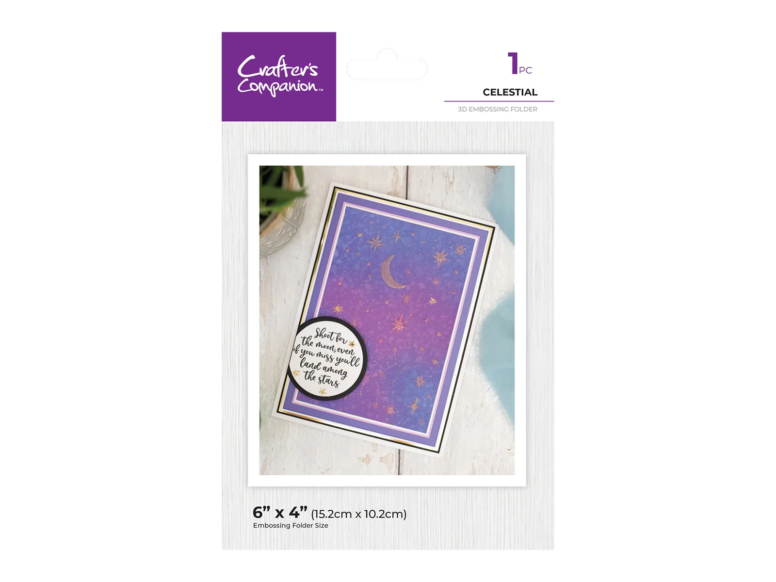 Crafter's Companion 6" x 4" 3D Embossing Folder - Celestial