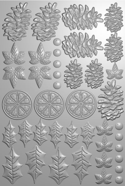 Crafters Companion 6” x 9” 3D Folder & Metal Die - Festive Foliage