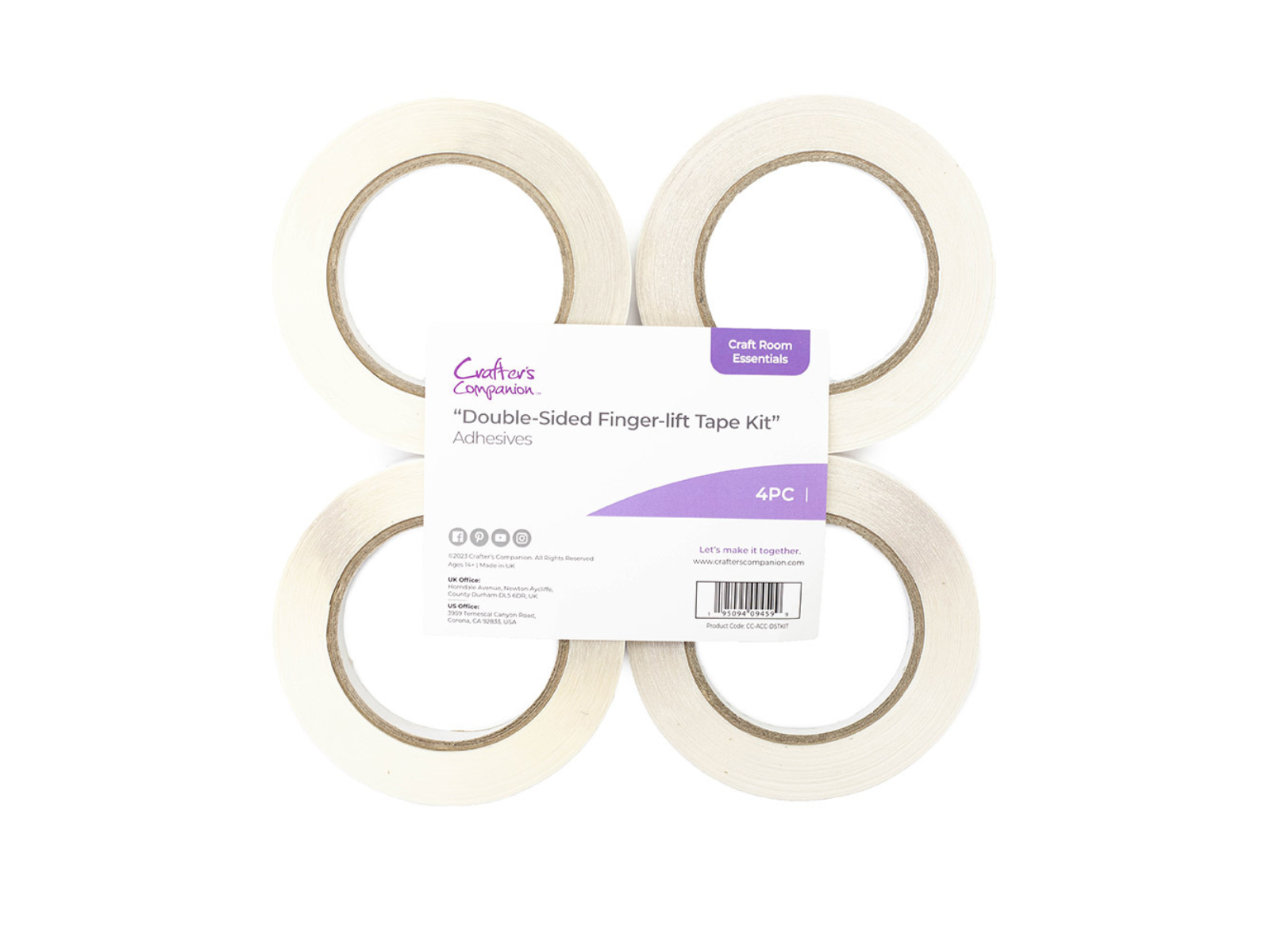 Crafter's Companion Double-Sided Finger-lift Tape Kit – 4 rolls