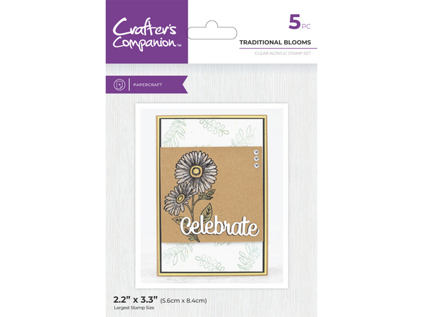 Crafter's Companion Clear Acrylic Stamp - Traditional Blooms