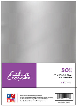 Crafter's Companion 5"x 7" Self Seal Cello Bags - 50 Pack