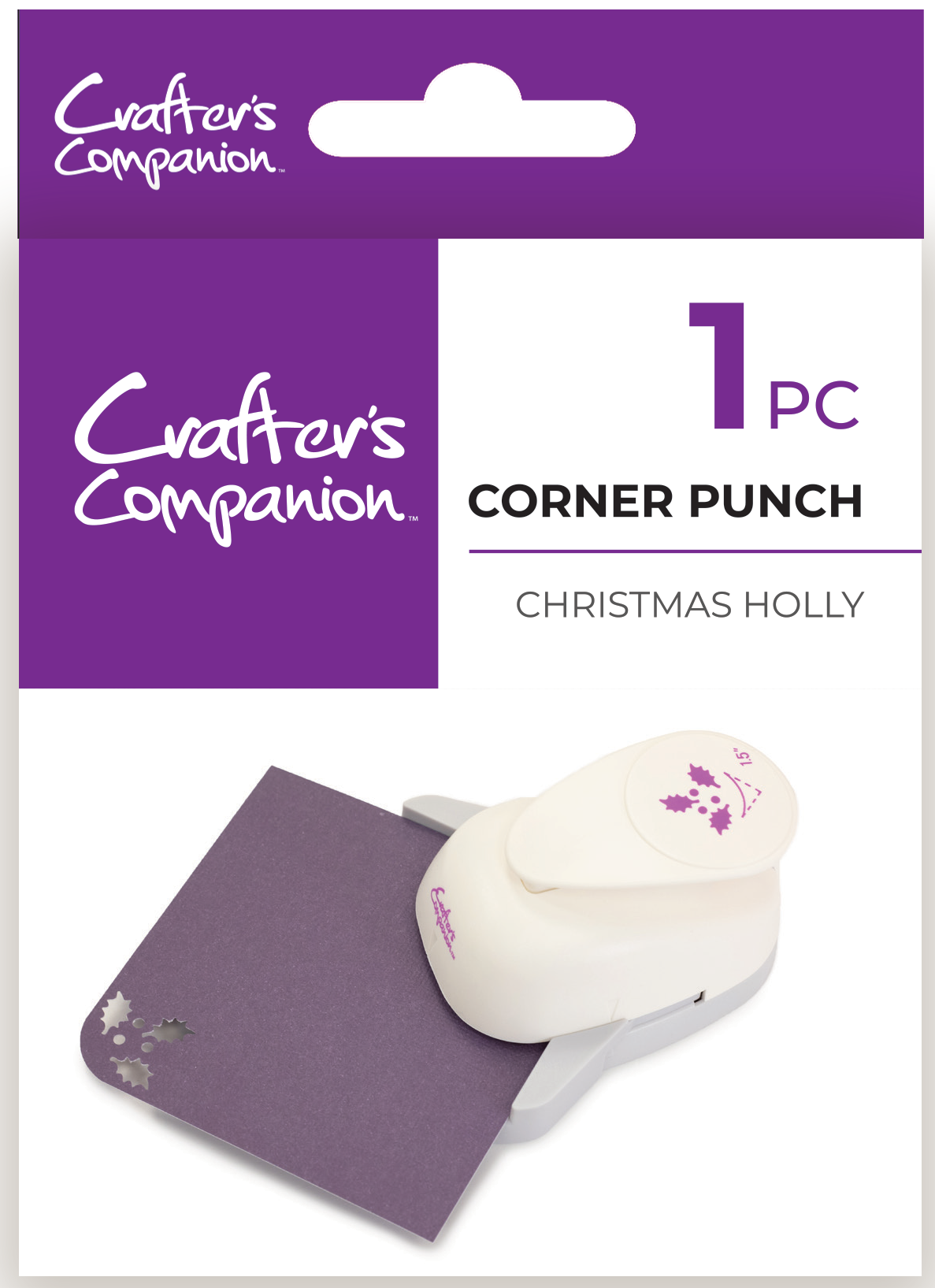 Crafters Companion – Corner Punch – Christmas Holly