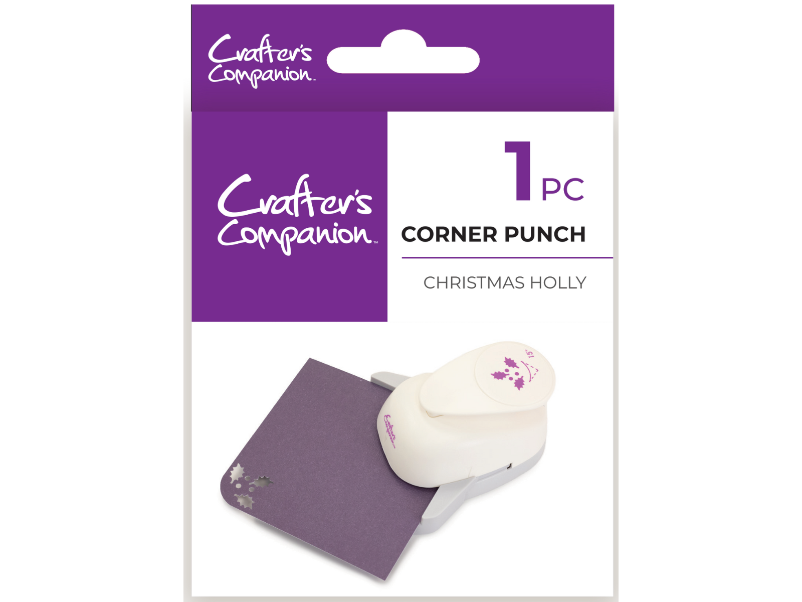 Crafters Companion – Corner Punch – Christmas Holly