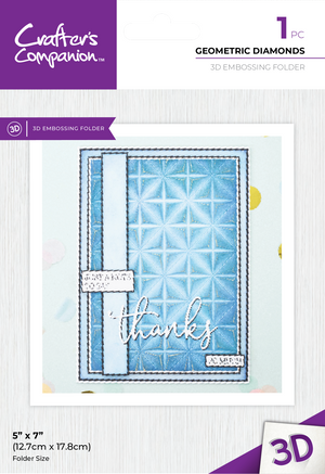 Crafter's Companion 3D Embossing Folder 5" x 7" - Geometric Diamonds