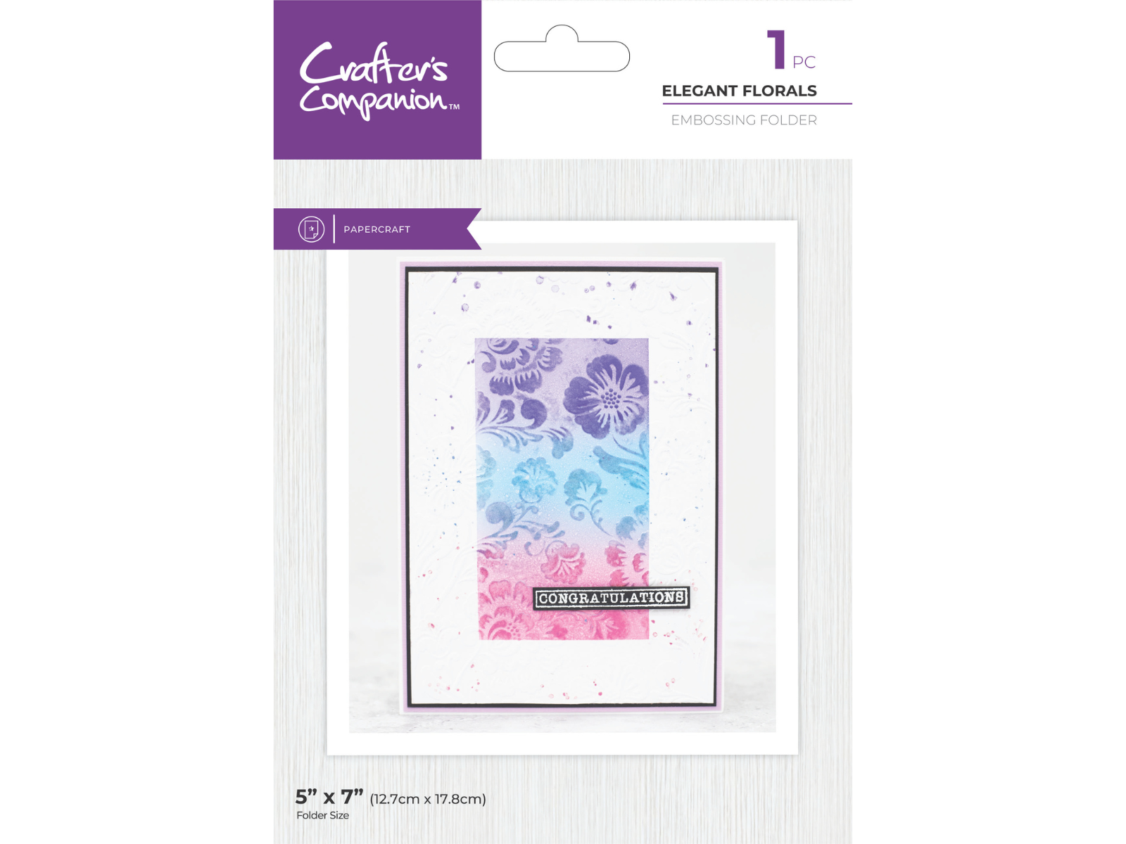 Crafter's Companion 5" x 7" Embossing Folder - Elegant Florals