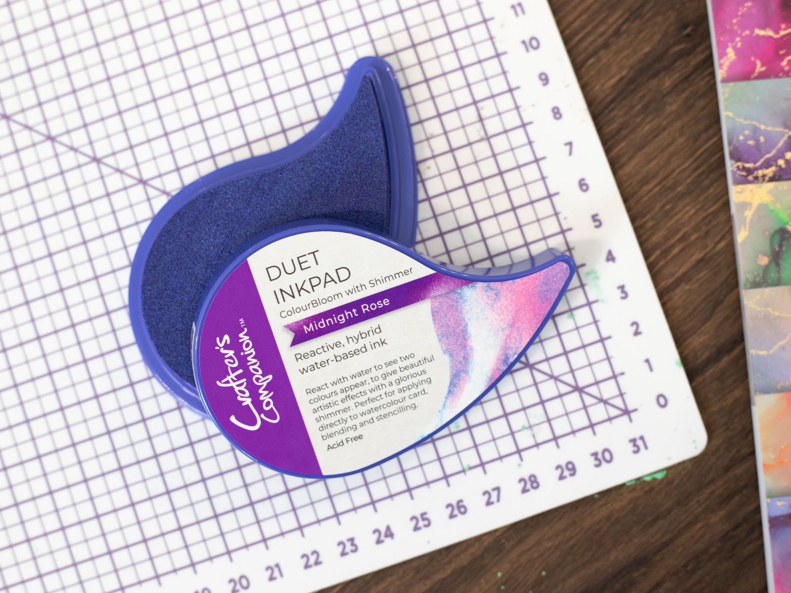 Crafter's Companion Duet ColourBloom Shimmer Inkpad - Midnight Rose