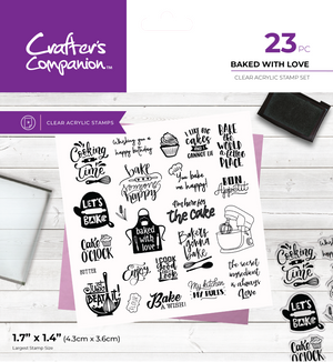 Crafter's Companion Kitchen Collection - Clear Acrylic Stamps - Baked With Love