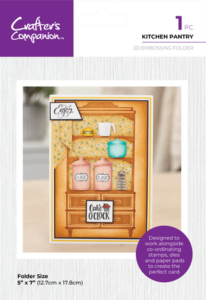 Crafter's Companion Kitchen Collection - 2D Embossing Folder 5"x7" - Kitchen Pantry