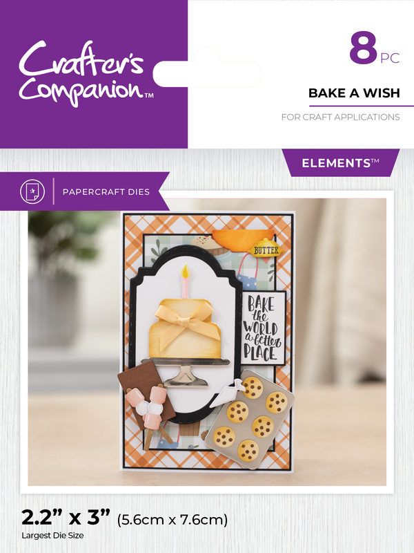 Crafter's Companion Kitchen Collection - Clear Acrylic Stamps - Baked With Love