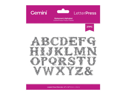 Gemini- LetterPress Press Plate - Statement Alphabet 