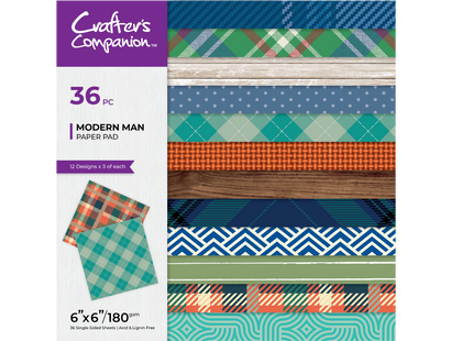 Crafter's Companion Modern Man Paper Pad 6" x 6"