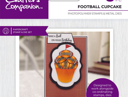 Crafter's Companion Modern Man Stamp and Die - Football Cupcake