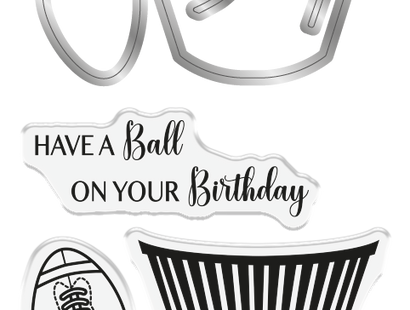 Crafter's Companion Modern Man Stamp and Die - Football Cupcake