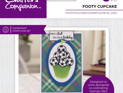 Crafter's Companion Modern Man Stamp and Die - Footy Cupcake