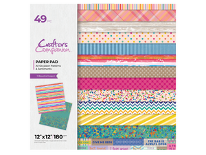 Crafter's Companion 12 x 12" Printed Paper Pad - All Occasion Patterns & Sentiments