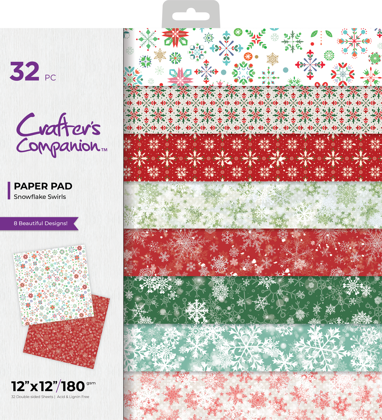 Crafter's Companion - 12 x 12 Paper Pad - Snowflake Swirls