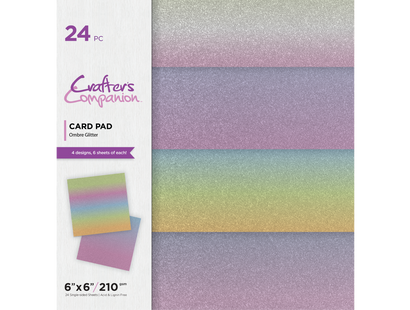 Crafter's Companion - 6" x 6" Card Pad - Ombre Glitter