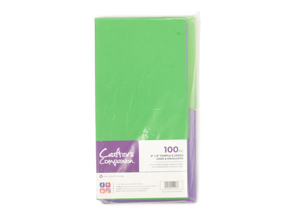 Crafter's Companion - 6"x6" Purple & Green Card & Envelopes 100pc