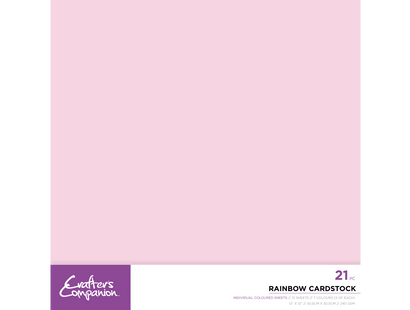 Crafters Companion – Rainbow Coloured Card - 12" x 12" - 21PC