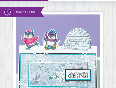 Crafters Companion Stamp and Die - Festive Penguins