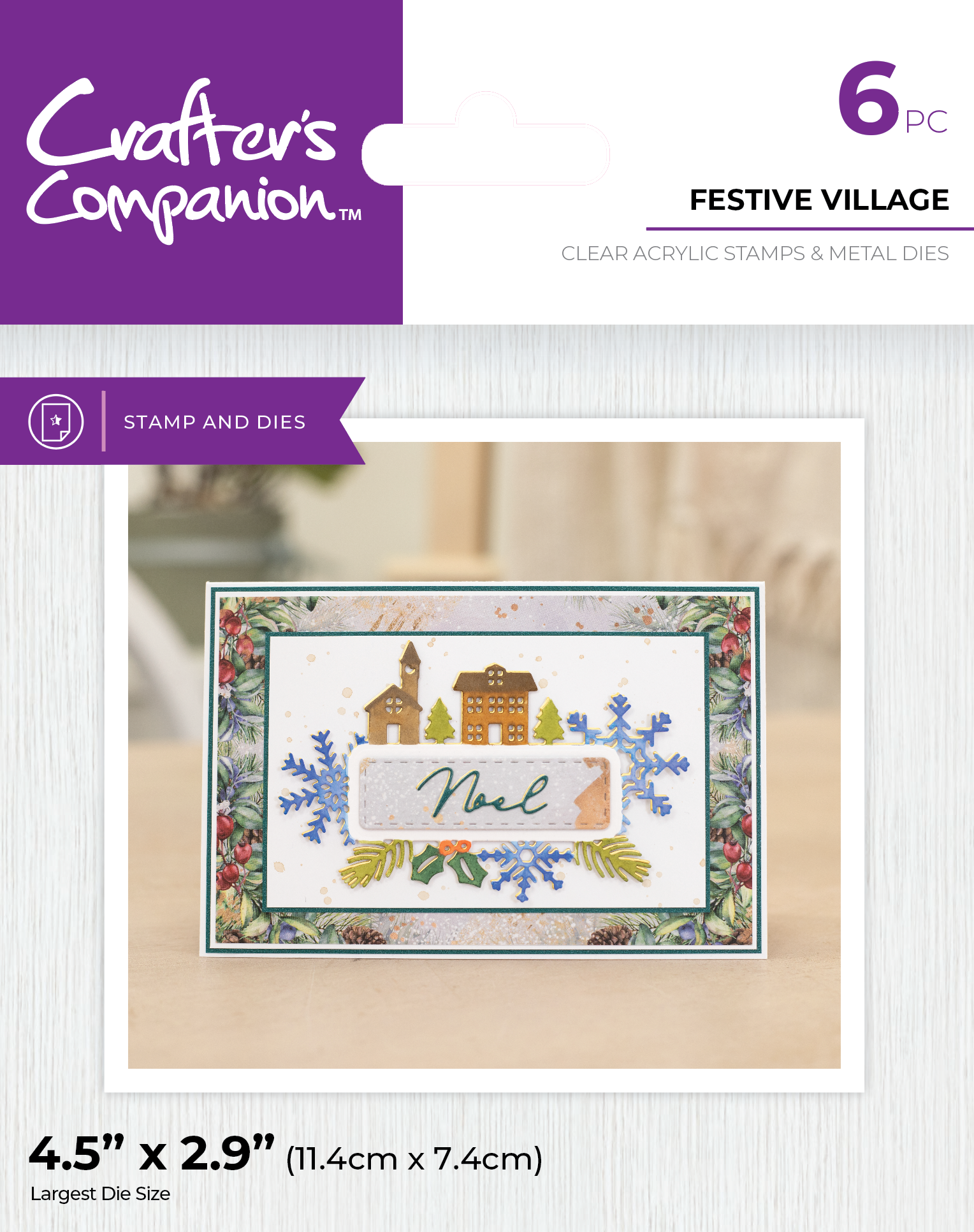 Crafter's Companion Christmas & Everyday Sentiment Frame Stamp & Dies SHOWSTOPPER Collection