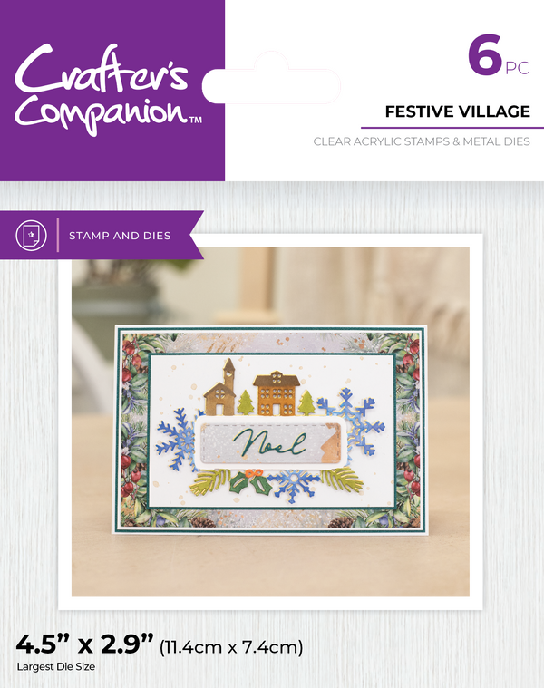 Crafter's Companion Christmas & Everyday Sentiment Frame Stamp & Dies SHOWSTOPPER Collection