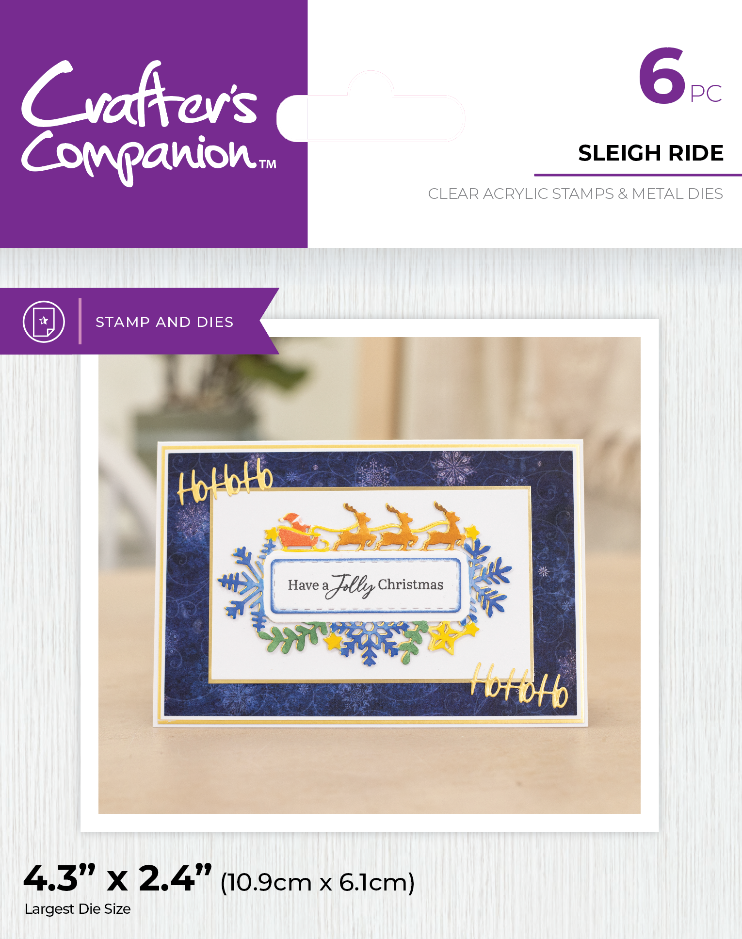 Crafter's Companion Christmas & Everyday Sentiment Frame Stamp & Dies SHOWSTOPPER Collection