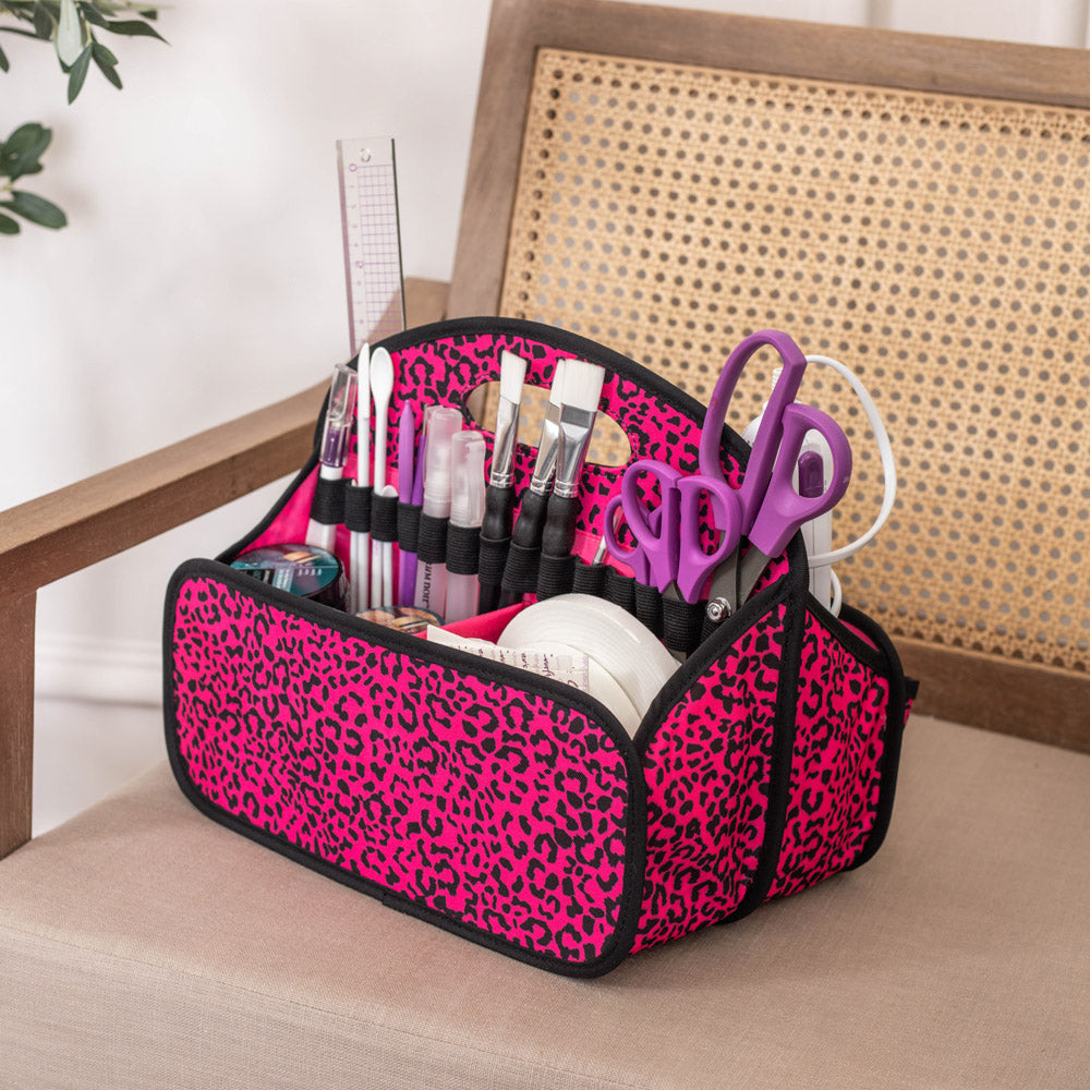 Crafter's Companion Portable Tote - Raspberry Cheetah