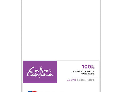 Crafter's Companion - A4 Smooth White Card Pack 160 GSM - 100pc